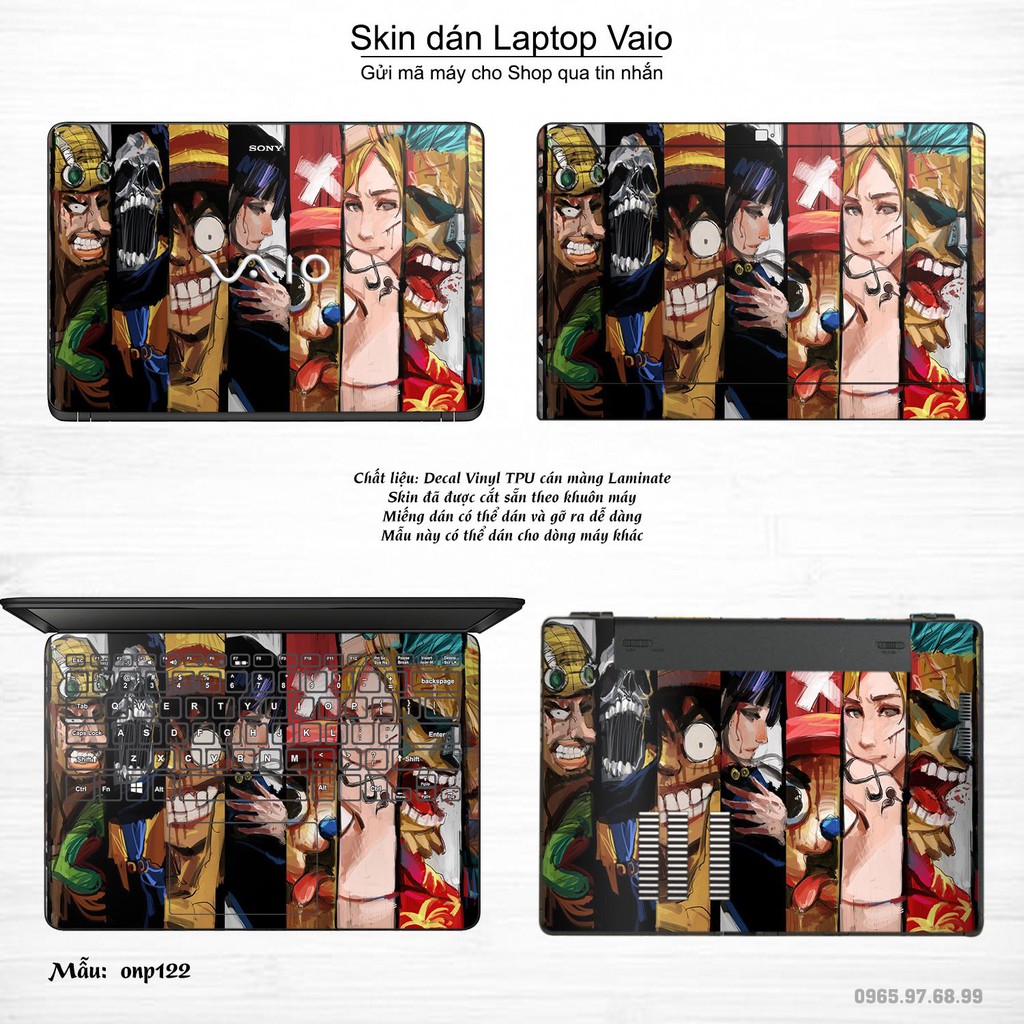 Skin dán Laptop Sony Vaio in hình One Piece _nhiều mẫu 13 (inbox mã máy cho Shop)