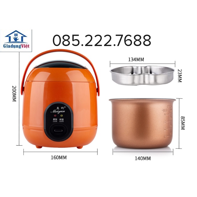 Nồi Cơm Điện Mini 1 Người Ăn Meiyun 0.8Lít - Bảo hành 3 Tháng