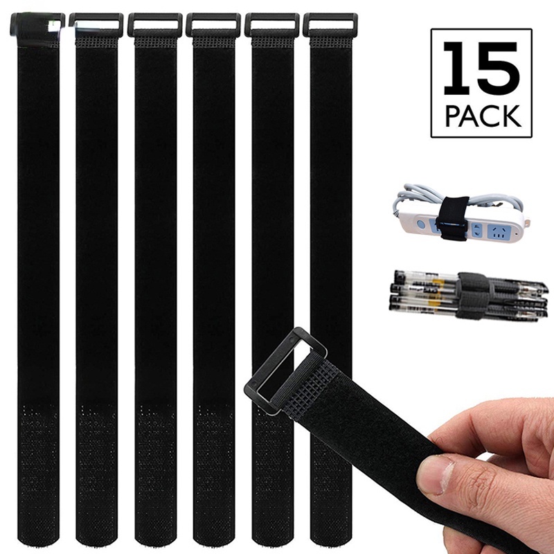 Set 15 Dây Nylon Mềm Co Giãn Tự Dính Có Thể Đảo Ngược Đa Kích Thước Cho Trường Học / Văn Phòng