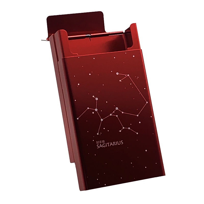 Set 20 Hộp Đựng Thuốc Lá Nắp Trượt Siêu Mỏng Bằng Hợp Kim Nhôm Màu Đỏ Đen Ốp