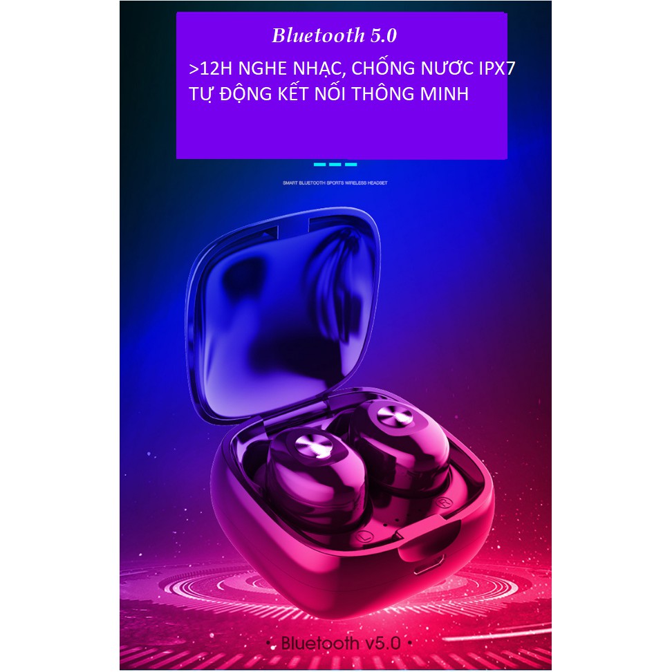 Tai Nghe Bluetooth Không Dây - Chống Nước IPX7 - Tích Hợp Micro - Tự Động Kết Nối - Nhỏ Gọn