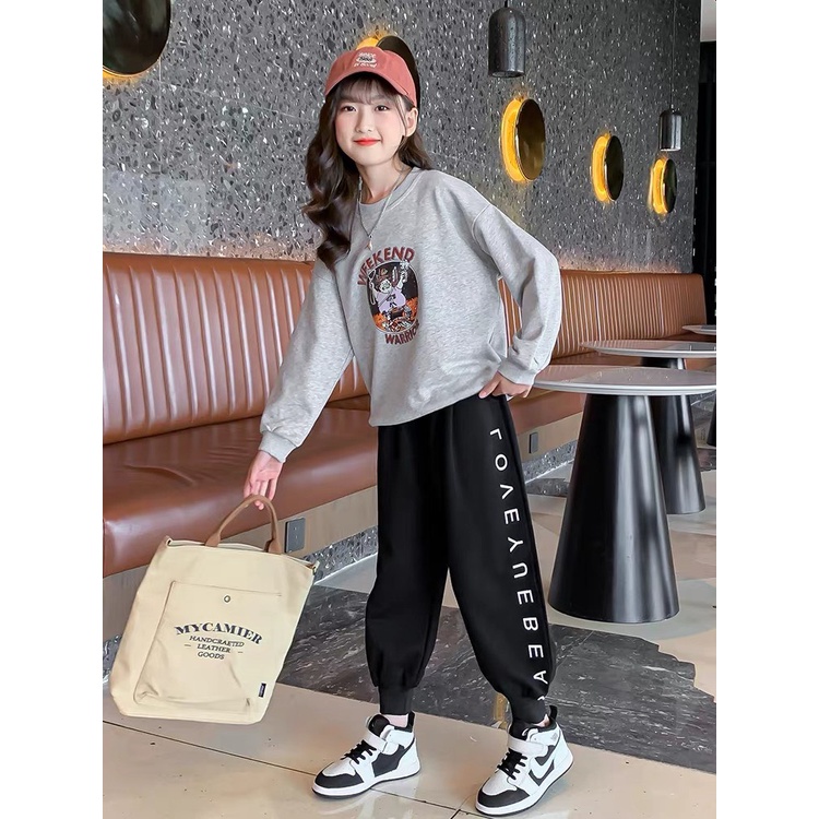 Bộ quần áo nỉ thu đông &quot;WEEKUNI&quot; 14-45kg cho bé gái 4-15 tuổi. Thiết kế đẹp, vải dày dặn. G43