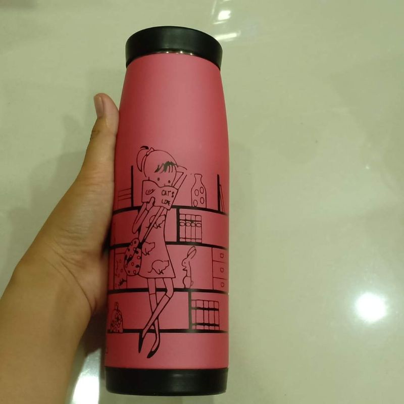 Bình giữ nhiệt nhập khẩu Hàn Quốc, in hình hoạ tiết trẻ trung, dung tích 500ml, giữ nhiệt lên đến 24 giờ