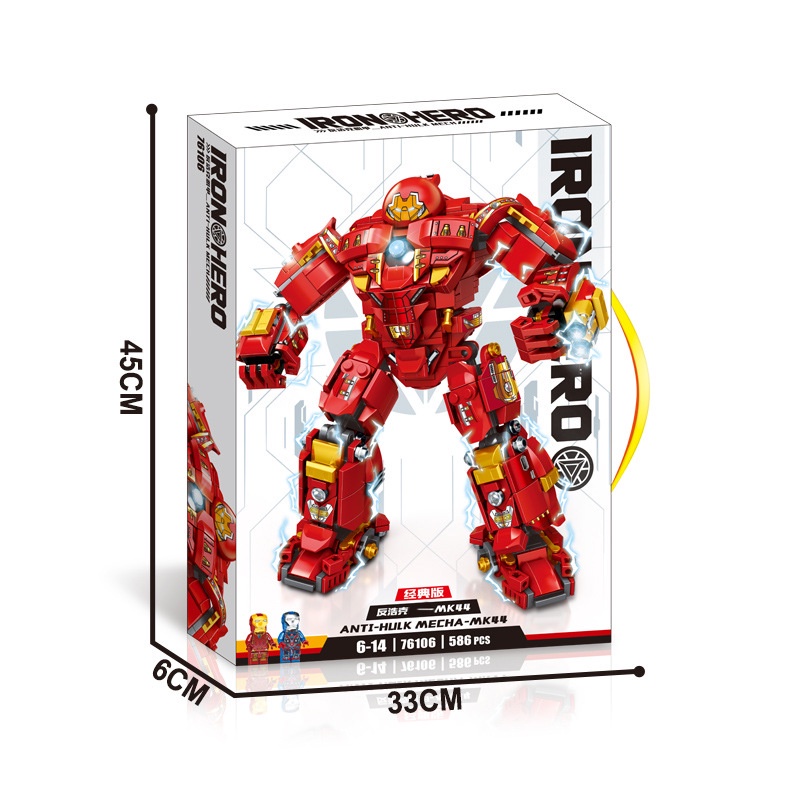 BỘ ĐỒ CHƠI XẾP HÌNH Mô Hình Người Sắt, Lắp Ráp Mô Hình Iron man, ROBOT Hulkbuster