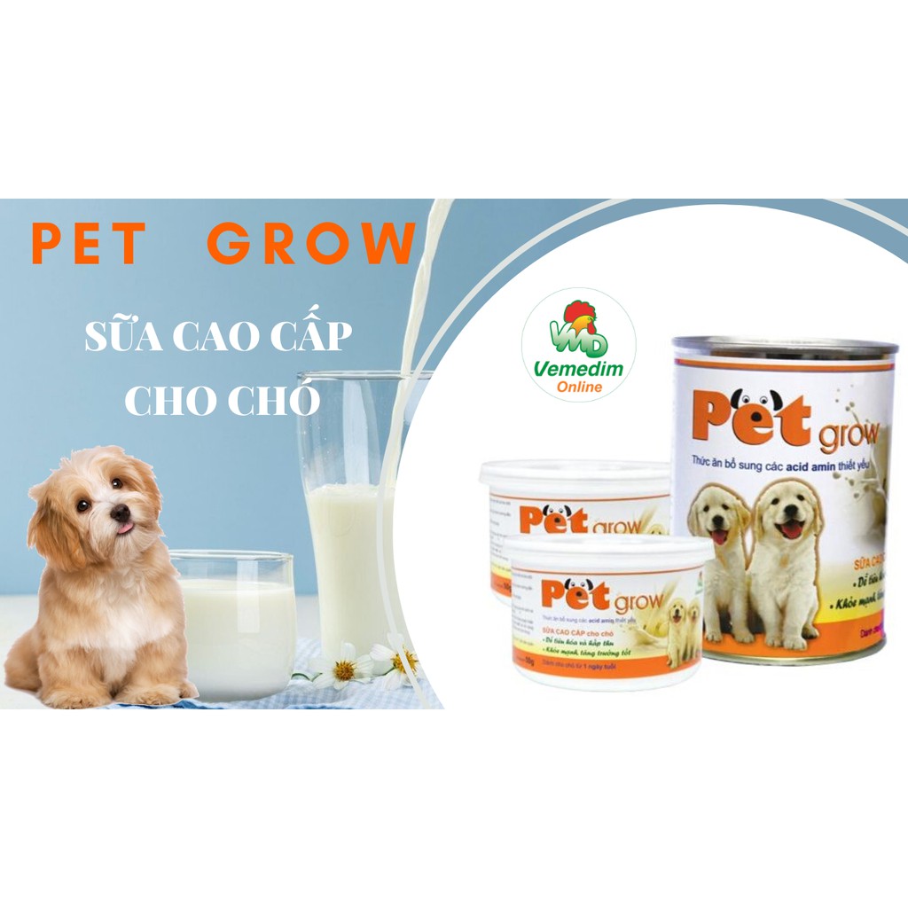 Sữa Cao Cấp Cho Chó Con Pet grow 50g (Không Tiêu Chảy) - Lonton Store