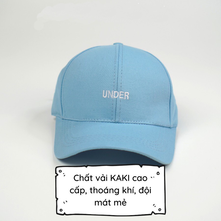 Mũ lưỡi trai  Nón kết thêu hình chữ UNDER chất kaki cao cấp form unisex nam nữ