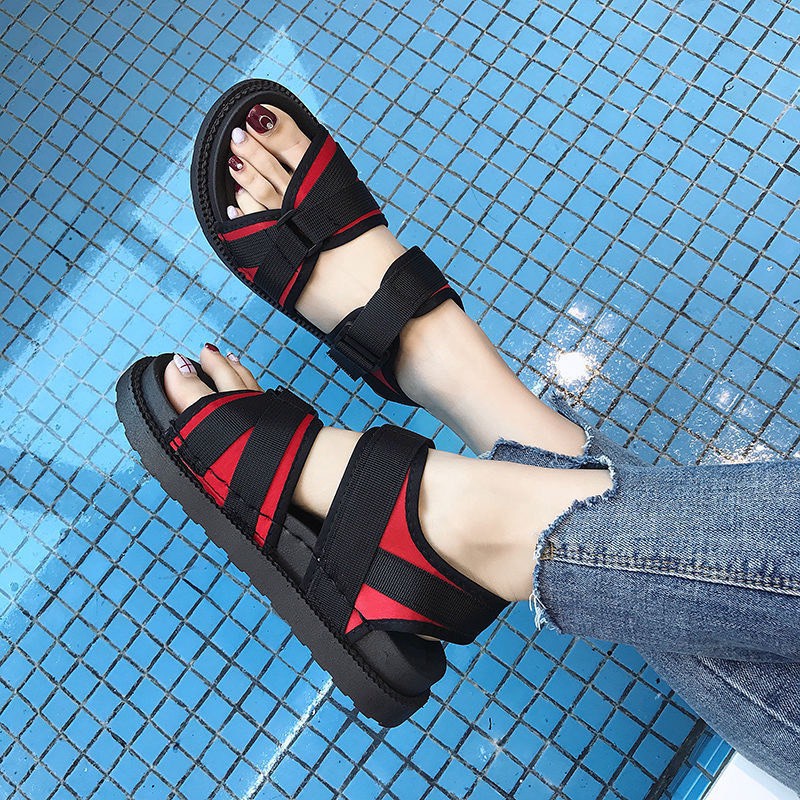 Giày sandal nữ quai ngang dây cách điệu đế cao MWC NUSD- 2778