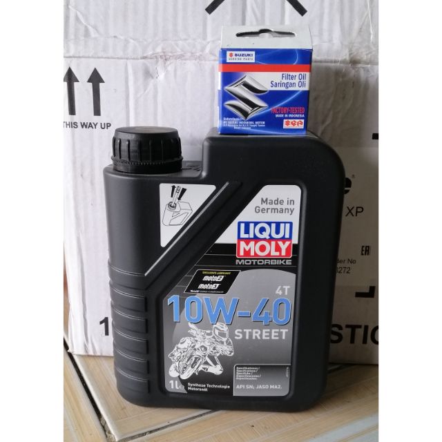 COMBO nhớt liqui street 10w40 lọc suzuki indo