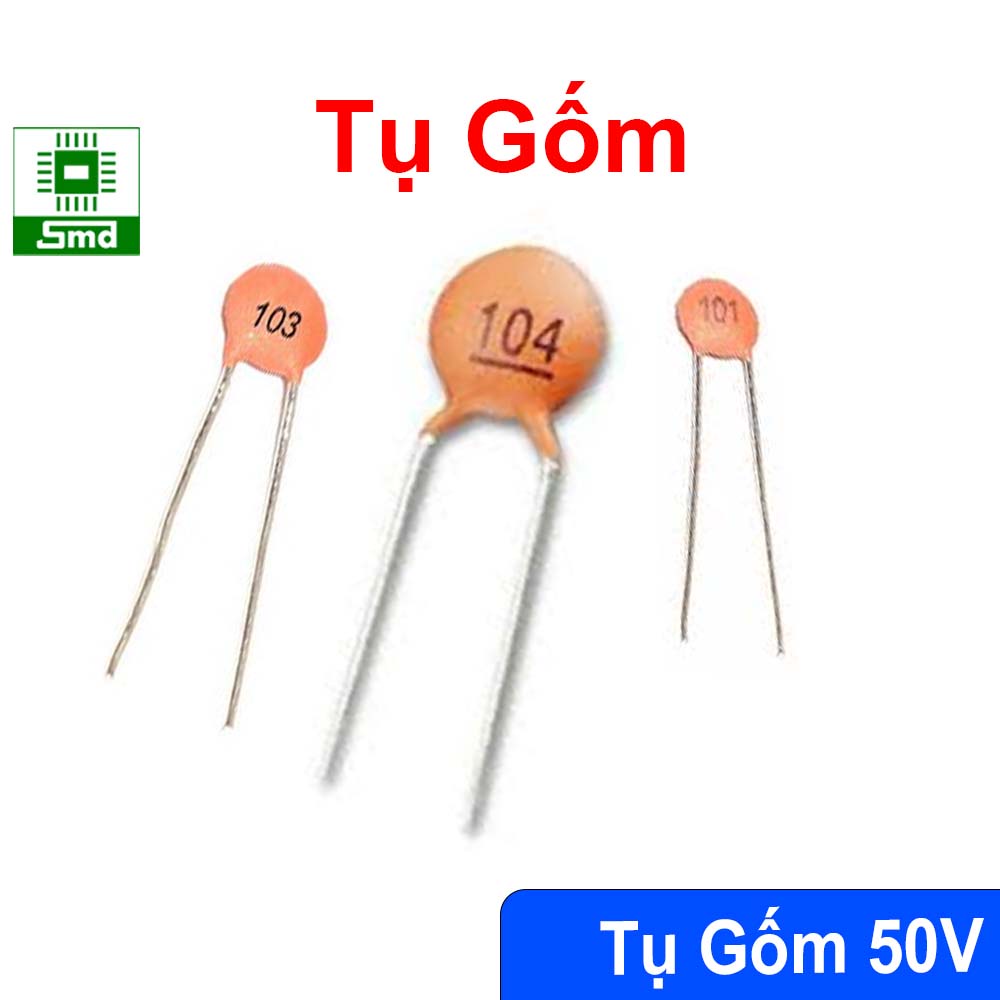 Tụ Gốm Đỏ 50V - Gói 10 Con, Tụ Điện ceramic Dùng Lọc Nhiễu, Lọc Nguồn Điện 104 103 33P 100N 100P