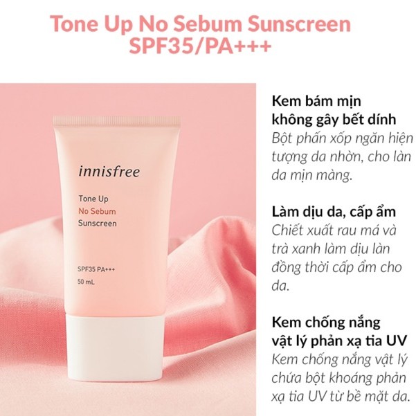 Kem Chống Nắng Innisfree No Sebum Sunscreen SPF35 PA+++ 50ml