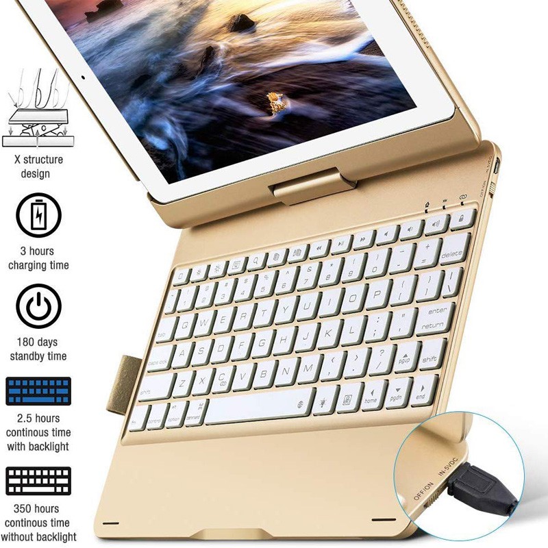 Bao Da Máy Tính Bảng Có Bàn Phím Xoay 360 Độ Cho iPad 9.7 10.2 5th 6th 7th 8th 9th generation gen 5 6 7 8 9 iPad air 1 2 3 4 pro 9.7 10.5 11 Ốp