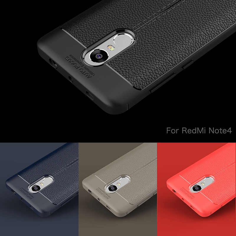 [Ảnh Thật] Ốp Lưng Xiaomi Redmi Note 4/ Note 4X Dẻo Vân Giả Da Chống Sốc