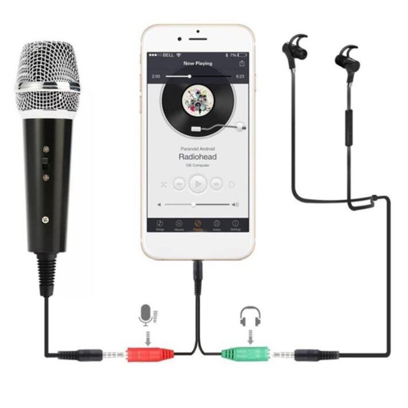 Bộ Micro Hát Karaoke Kèm Giá Đỡ Cho Điện Thoại Pc Usb Karaoke I2Vn
