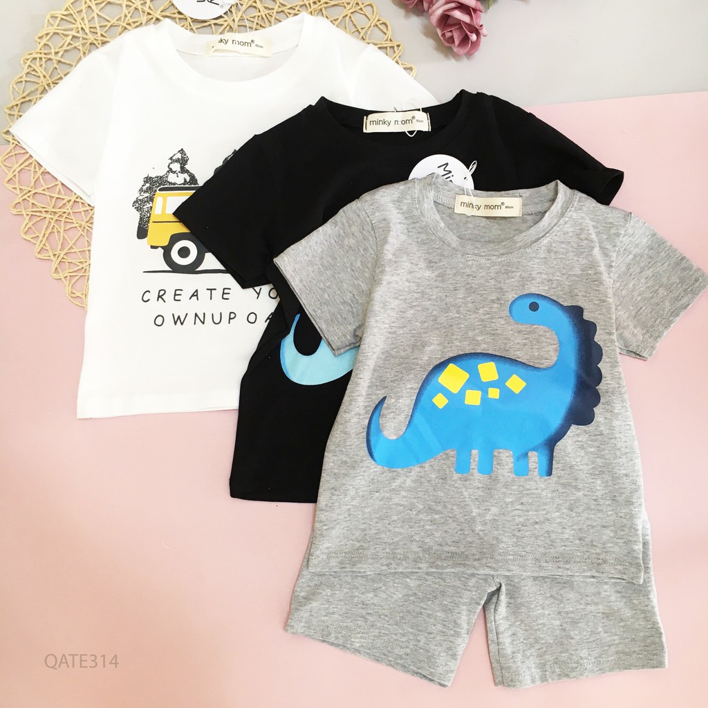 [CÓ TÚI] Bộ Cộc Tay Minky Mom 100% Cotton Phiên Bản Khủng Long Cực Đẹp Cho Bé Namkidshop (QATE314)