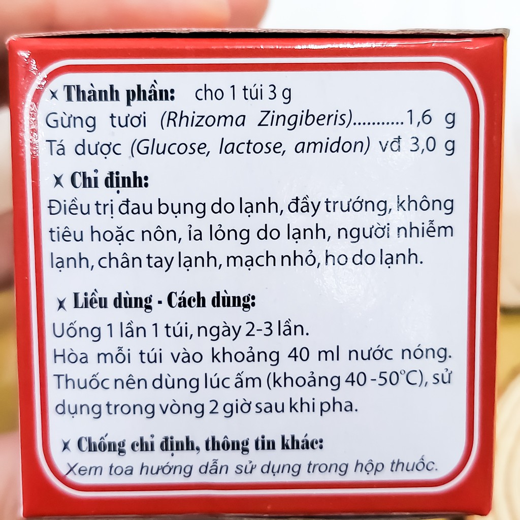 Trà Gừng TPC Hòa Tan Traphaco Ấm Cơ Thể, Cảm Lạnh Hộp Lớn Nhỏ