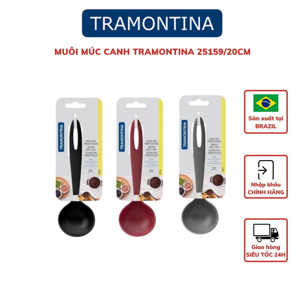 Muôi Múc Canh Nhỏ Tramontina 20cm Bằng Nhựa PA An Toàn Chịu Nhiệt Nhập Khẩu Brazil