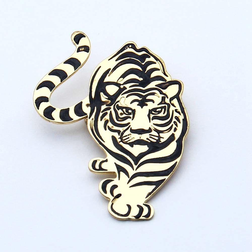 Ghim Cài Áo Hình Con Hổ|Trâm Cài Áo Kim Loại Tráng Men Màu Sắc Đơn Giản Sang Trọng Phong Cách Trung Hoa