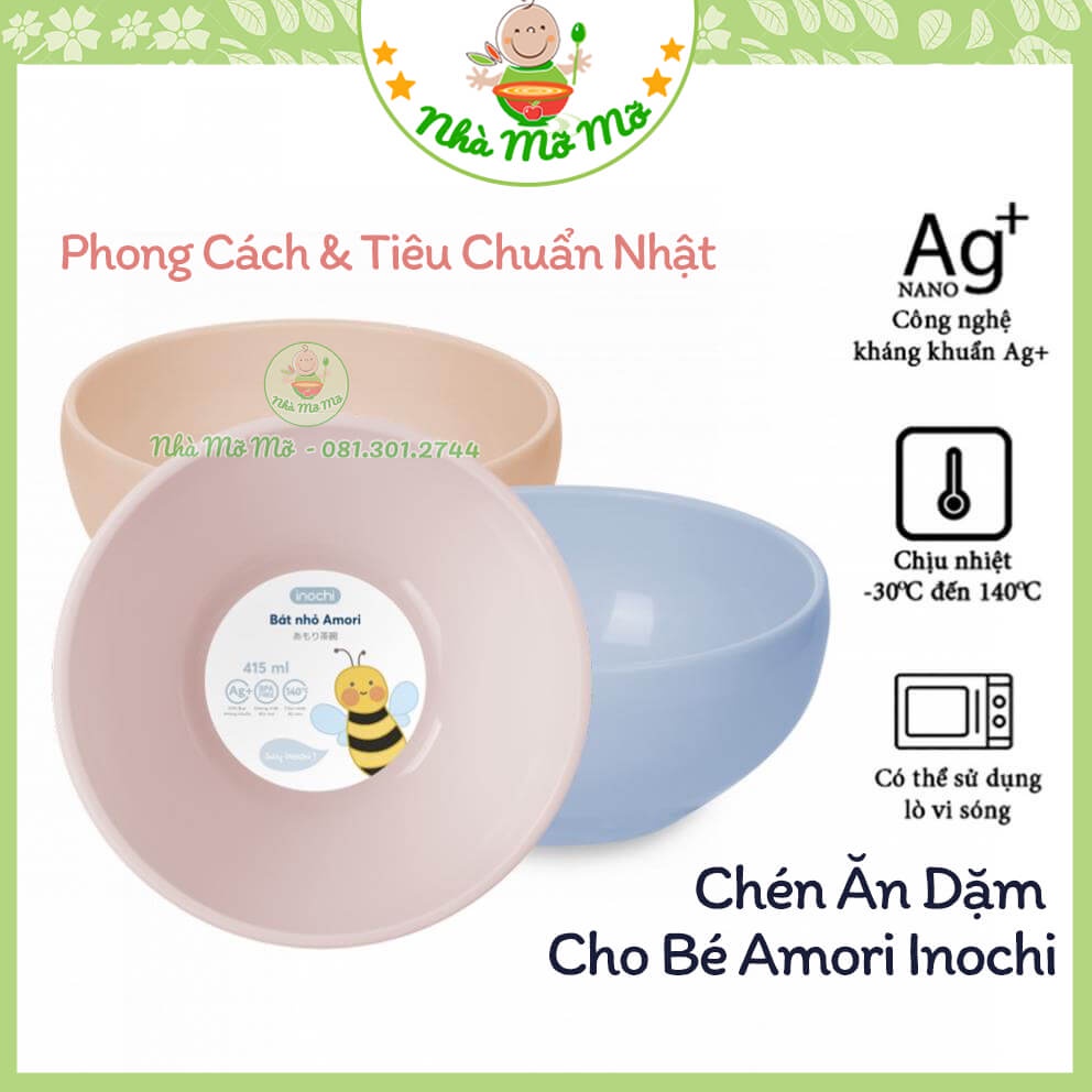 Chén Bát ăn dặm cho bé Amori INOCHI To 830ml - Nhà Mỡ Mỡ