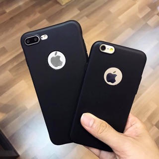 Ốp Đen Nhám Hở Táo cho Iphone 6/ 6 plus