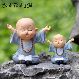 Tượng chú tiểu mini đáng yêu mang lại bình yên trang trí nhà cửa, ô tô 💕FREESHIP 50k💕 - Linh Tinh 10k