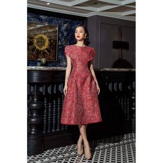 Váy gấm hoa xoè dài hàng cao cấp