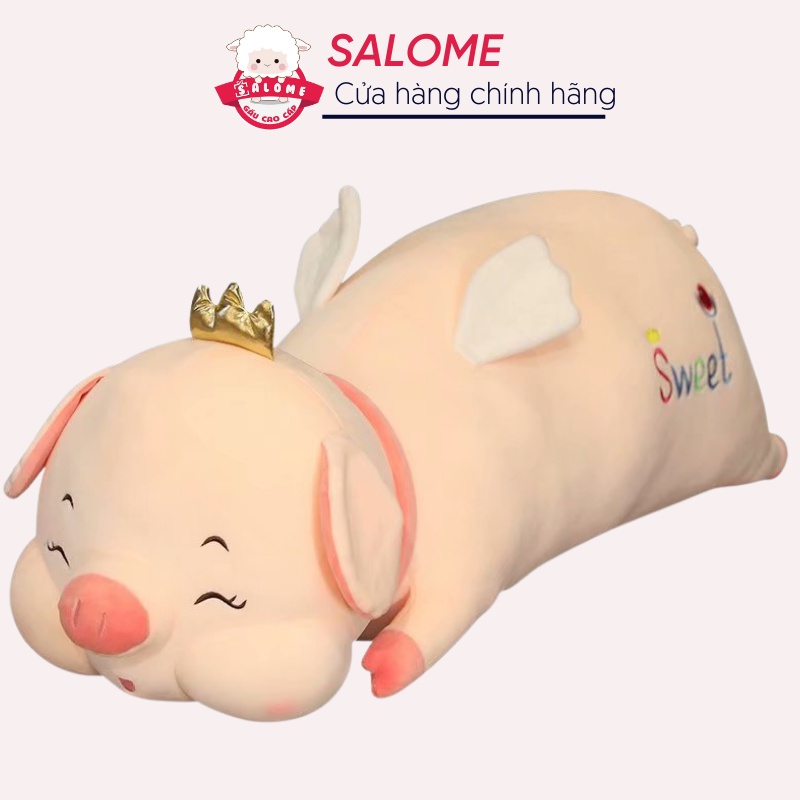 Gấu Bông Heo Sweet Đội Vương Miệng SALOME - Gối ôm lợn dễ thương cao cấp