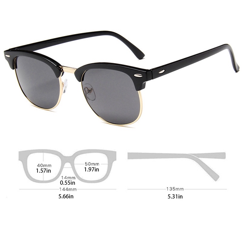 Kính Chống Nắng Phân Cực Gọng Đính Đinh Tán Thiết Kế Sang Trọng Phong Cách Retro