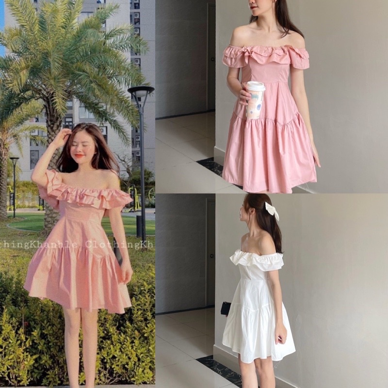 Đầm - váy trễ vai bèo thô 1304