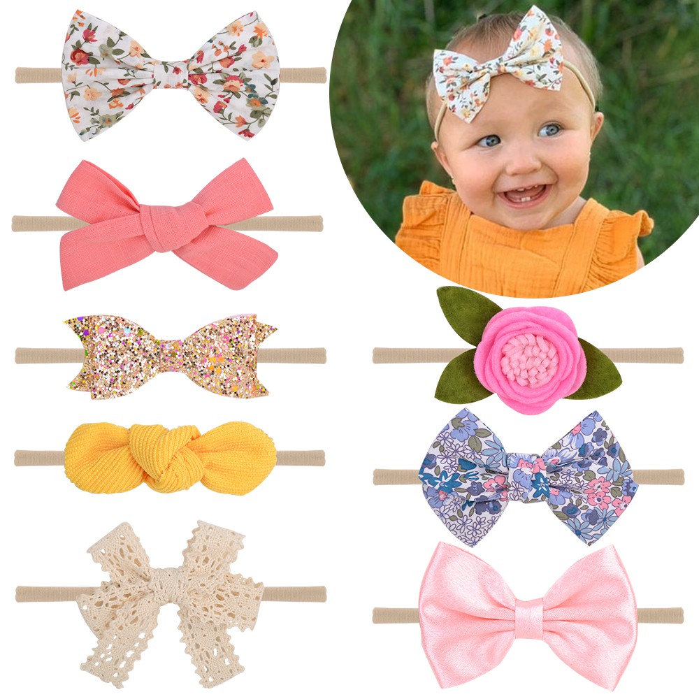 Băng đô KIDSBOWS đính nơ nhiều màu sắc tùy chọn dễ thương cho bé gái
