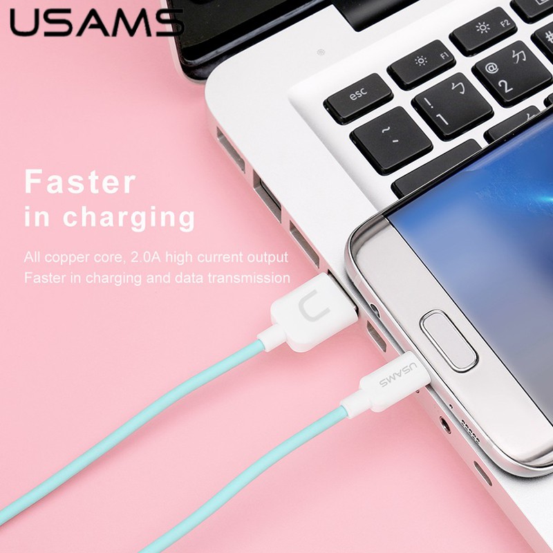 Dây cáp sạc USAMS USB Type C dài 1m tiện lợi dành cho điện thoại