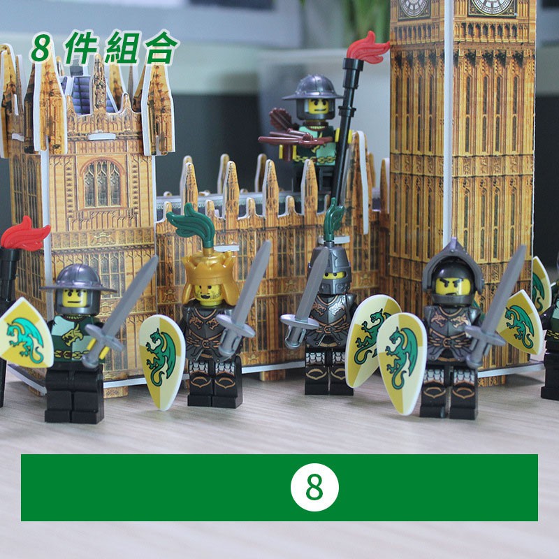 Minifigues LOJO AX 9806 - Lính trung cổ rồng xanh - Minifigures Green Dragon Knight