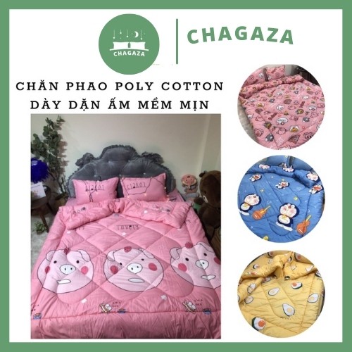 Chăn Phao poly cotton dày dặn ấm mềm mịn