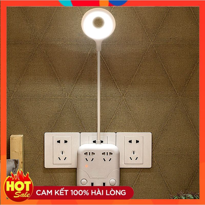 Ổ Cắm Điện Đa Năng Tích Hợp Đèn Led Hình Mèo Cute, Cổng USB Chống Giật Thông Minh