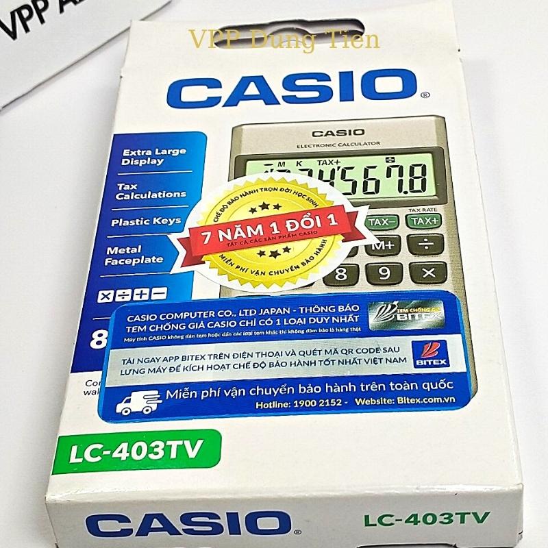 Máy tính bỏ túi, Máy tính cho học sinh cấp 2 Casio LC-403TV, Bảo Hành Chính Hãng 7 Năm