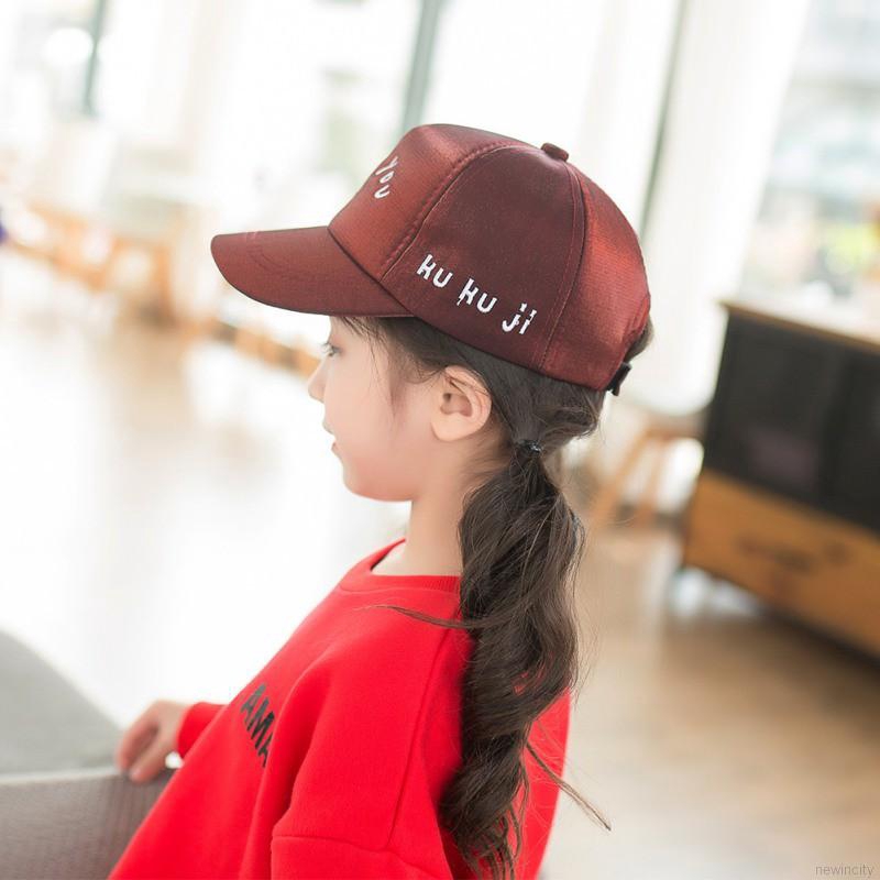 Mũ lưỡi trai da bóng họa tiết chữ I meet you 23 dễ thương nhiều màu sắc tùy chọn dành cho bé