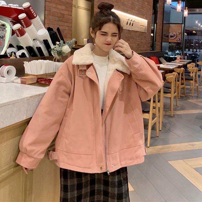 Áo Khoác Cotton Phối Nhung Dày Dáng Rộng Thời Trang Mùa Đông Cho Nữ | BigBuy360 - bigbuy360.vn