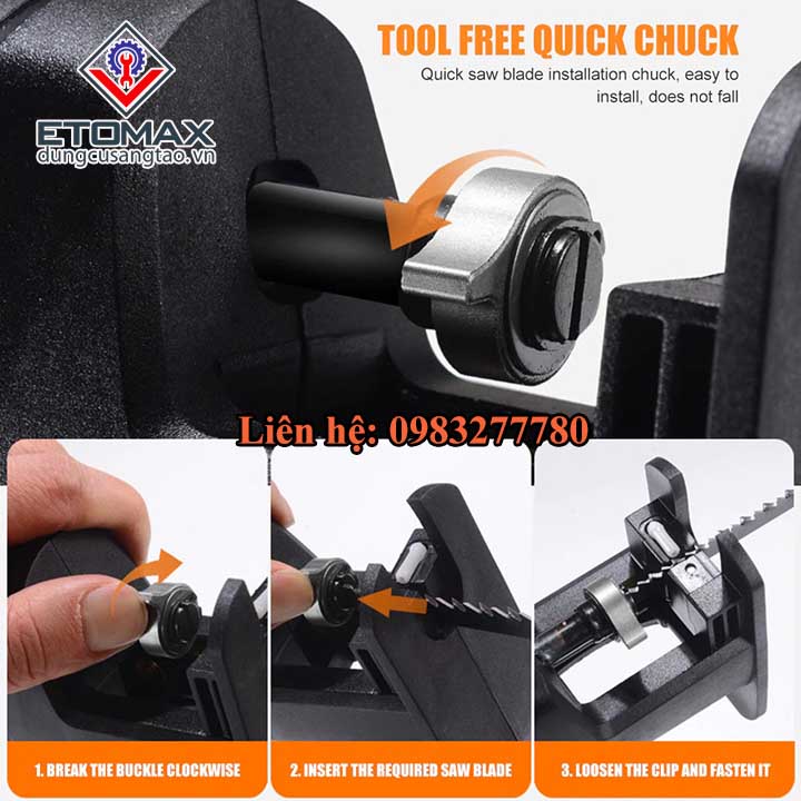 Bộ Phụ Kiện Chuyển Máy Khoan Thành Máy Cưa Lọng V3, Cưa Kiếm Lắp máy khoan tay
