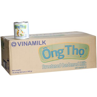 Thùng 48 Hộp Sữa đặc có đường Ông Thọ nhãn xanh lon 380g