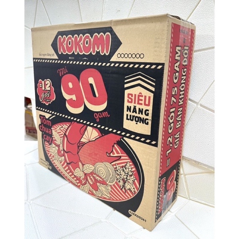 Thùng 30 gói mì tôm Kokomi đại 90 gói to