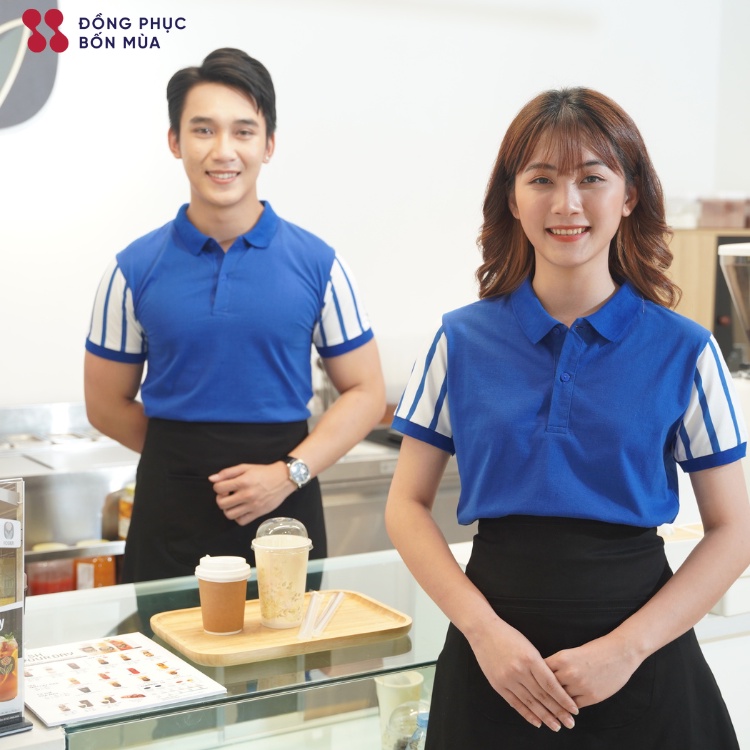 Tạp dề Ngắn màu đen  phục vụ Tạp dề phục vụ có túi Tạp dề đồng phục Tạp dề nhân viên sẵn hàng kèm video TD-Nửa-M