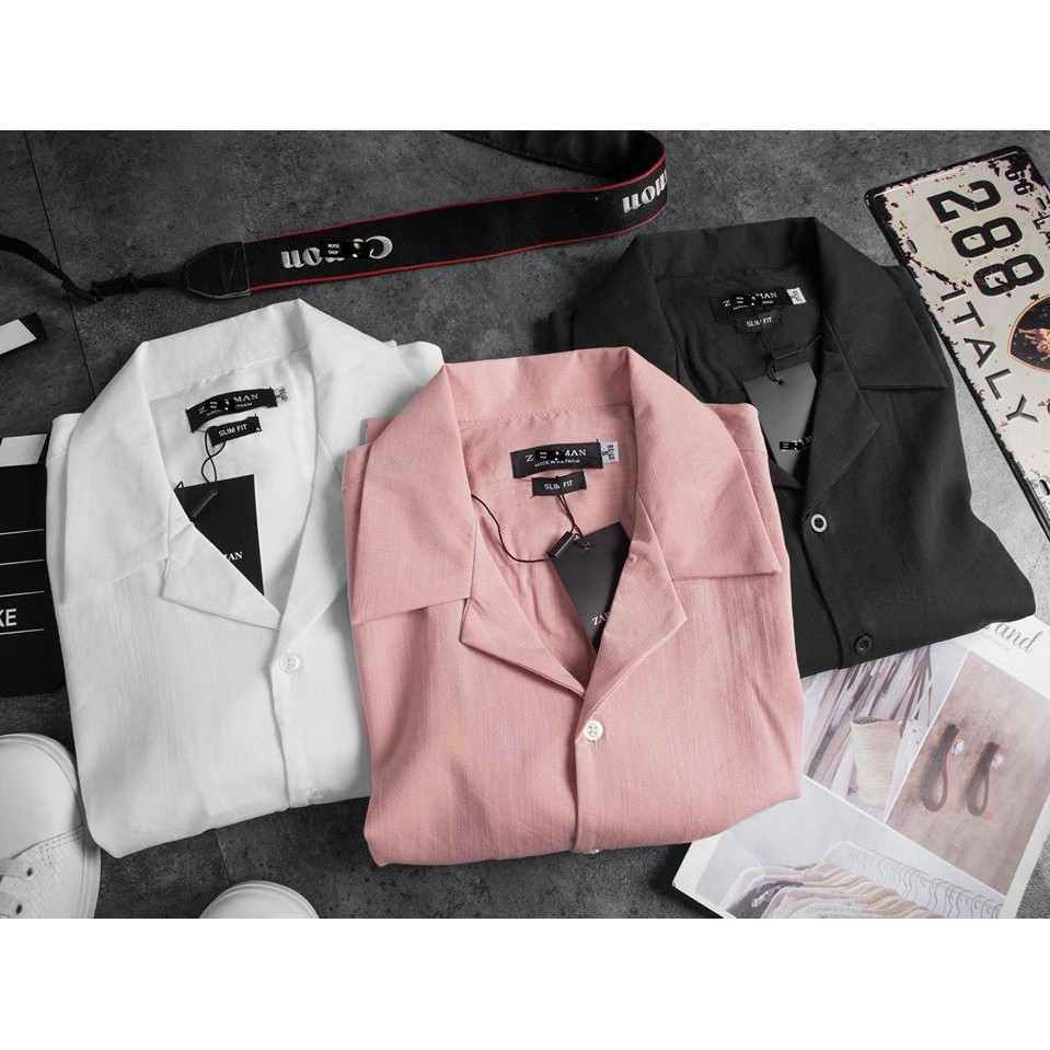 Áo Sơ Mi Nam Cổ Vest Màu Trơn