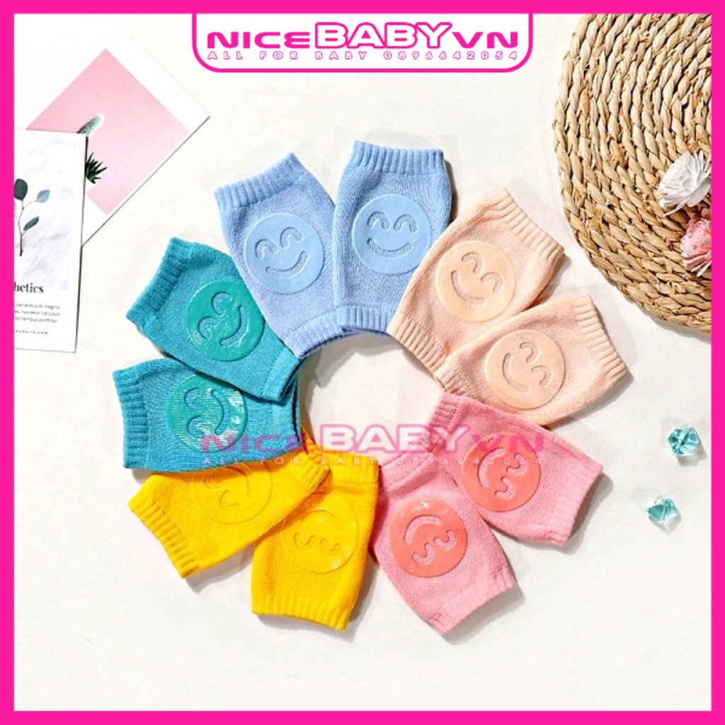 Vớ Tất Tập Bò Bảo Vệ Đầu Gối Cho Bé Hình Mặt Cười NiceBabyVn