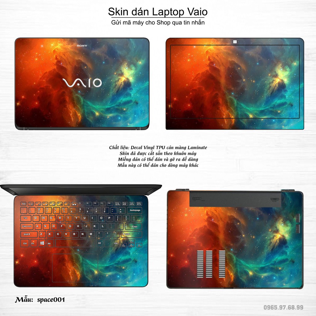 Skin dán Laptop Sony Vaio in hình không gian (inbox mã máy cho Shop)