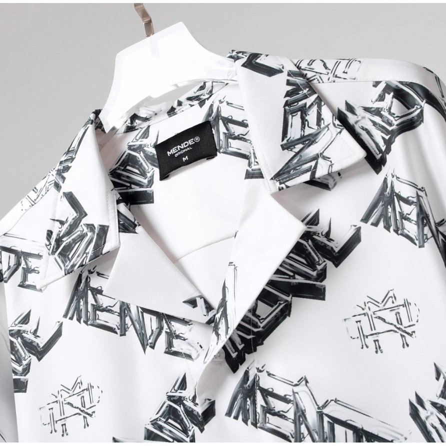MENDE - Metal Logo Shirt - Áo sơ mi nam tay ngắn logo dây xích 2 màu
