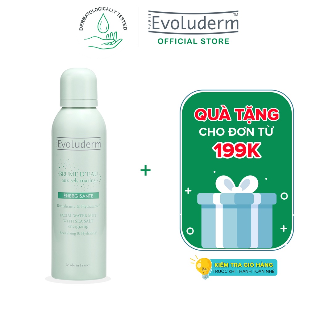 ( HSD: 10-2022 ) Xịt khoáng evoluderm sea salt chiết xuất từ muối biển sâu dưỡng ẩm,bổ sung khoáng chất trẻ hóa da 150ml