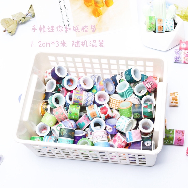 Z0676 Washi Tape 1.2cm X 3m Mini Dễ Thương Bukao