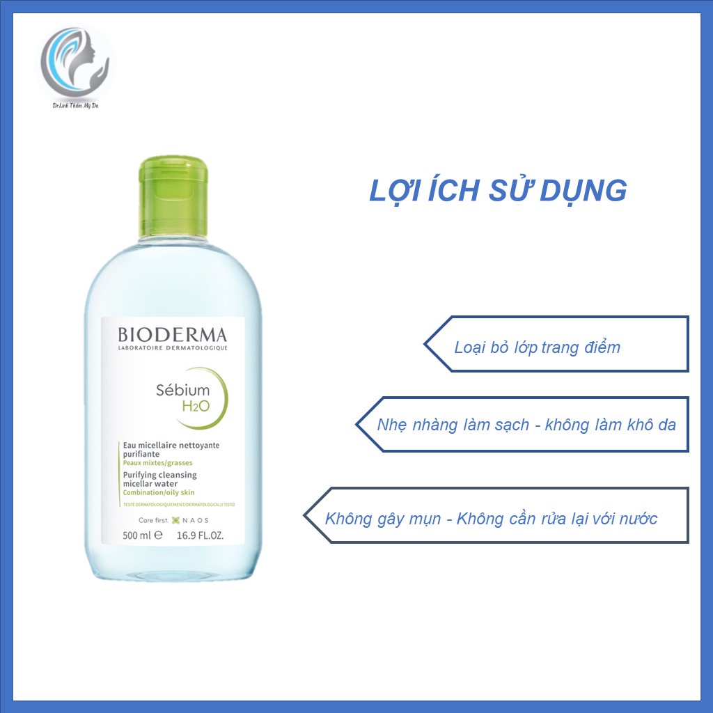 Nước tẩy trang Bioderma Sebium H2O cho da dầu mụn TT01