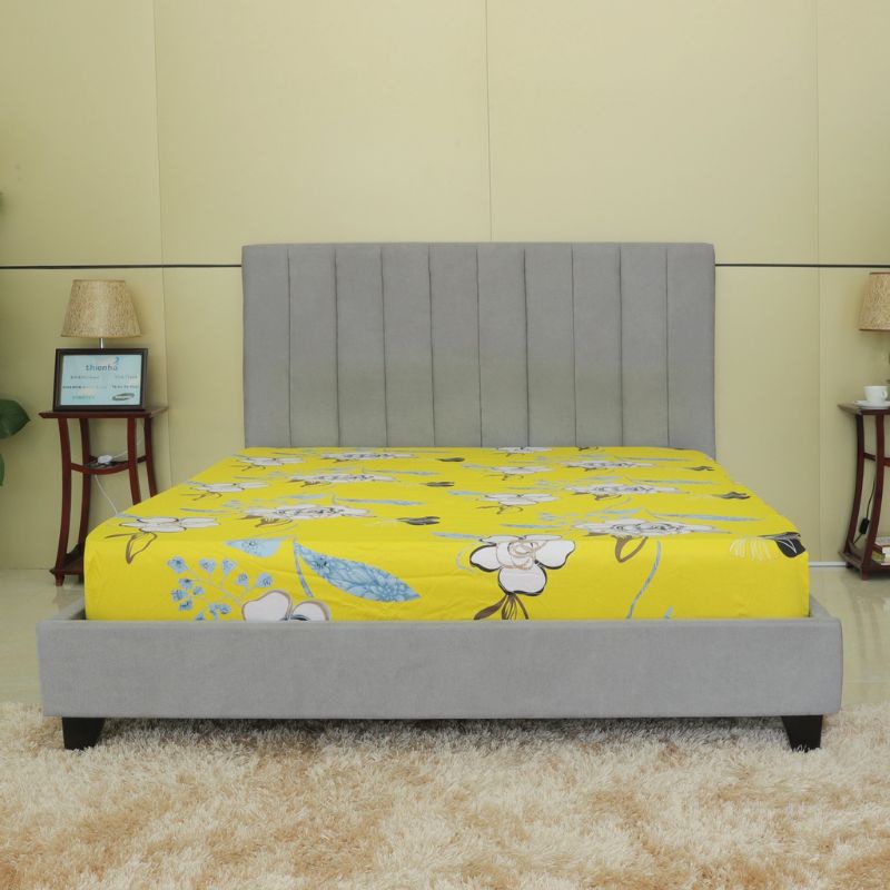 Tấm drap bọc nệm Hometex, Ra trải giường cotton hoa Hometex 1m6 và 1m8