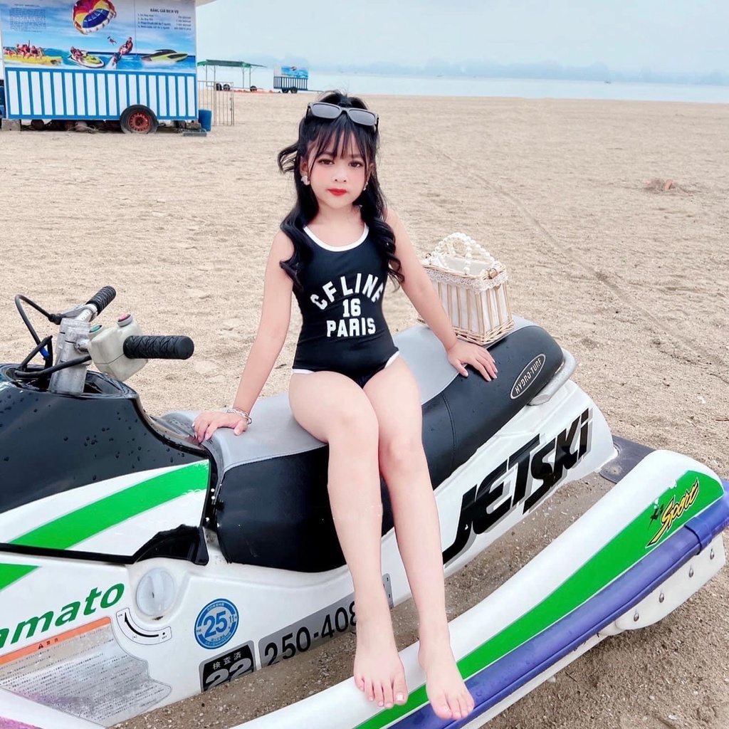 Đồ bơi bé gái, bộ bikini liền thân CFLINF cho bé size 10-36kg