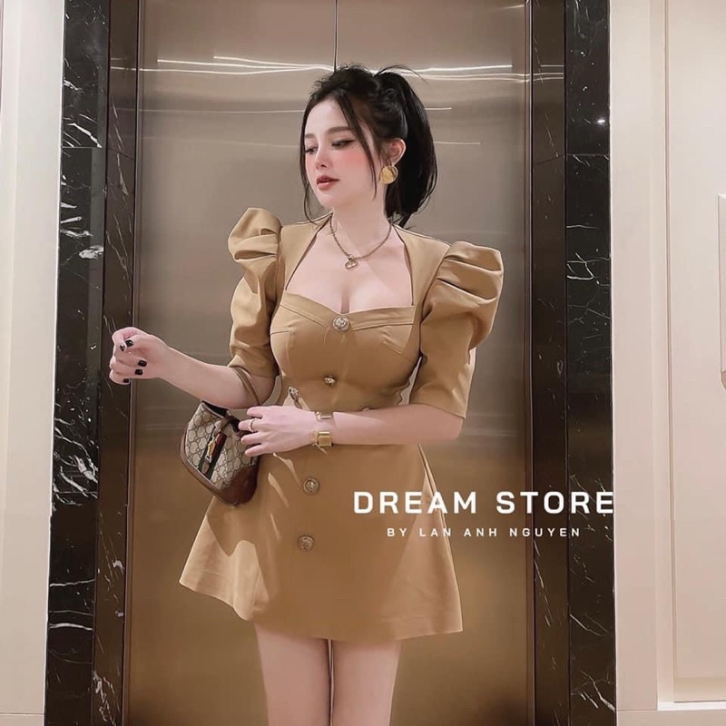 ĐẦM KAKI BIGSIZE CỔ U TAY BỒNG 55-95kg | BigBuy360 - bigbuy360.vn